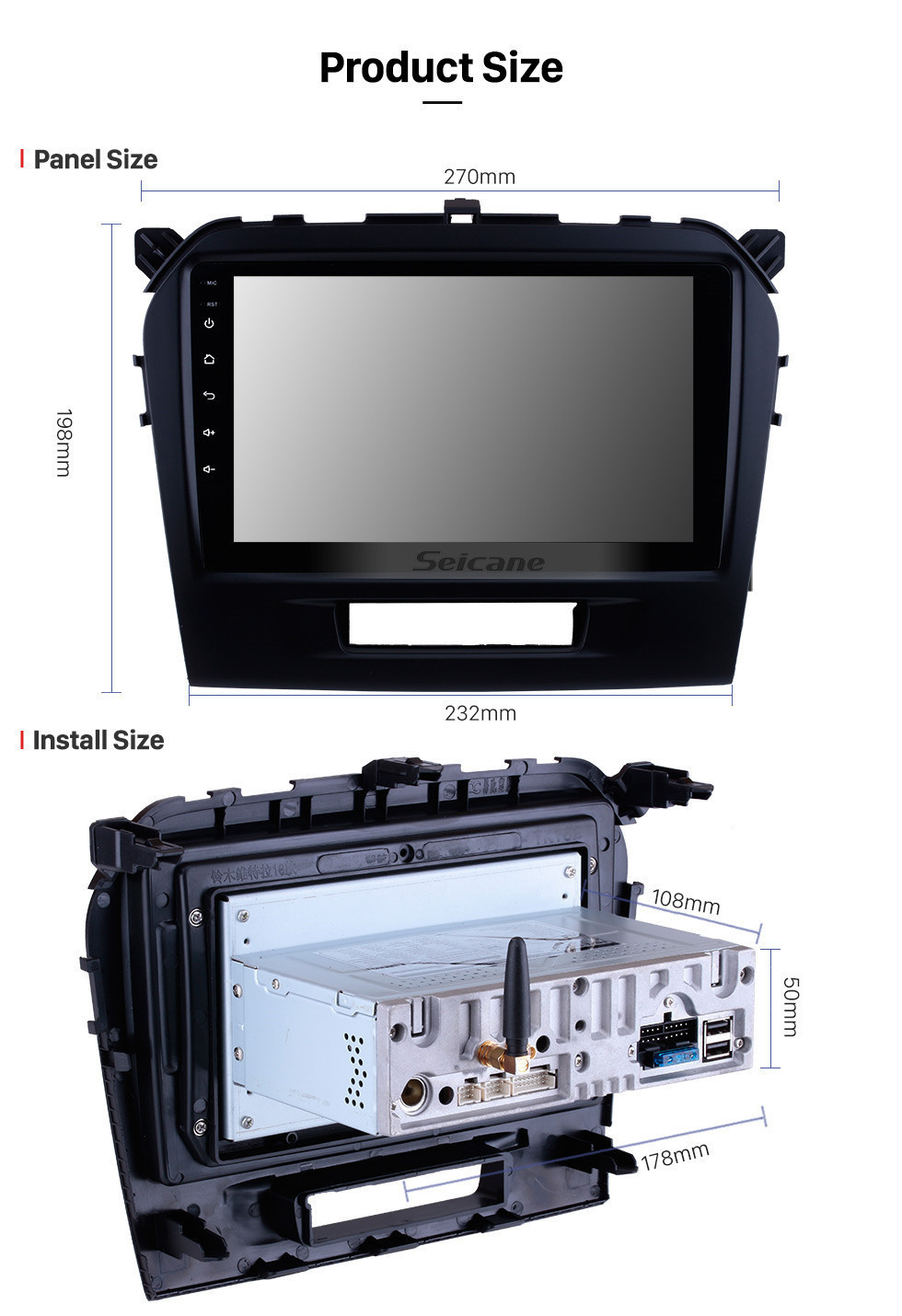 Seicane Android 11.0 2015 2016 SUZUKI GRAND VITARA Radio Replacement Navigation System 9 Inch Touch Screen Bluetooth MP3 Mirror Link OBD2 WiFi Steering Wheel Control Seicane Android 11.0 2015 2016 SUZUKI GRAND VITARA Radio Replacement Navigation System 9 Inch Touch Screen Bluetooth MP3 Mirror Link OBD2 WiFi Steering Wheel Control