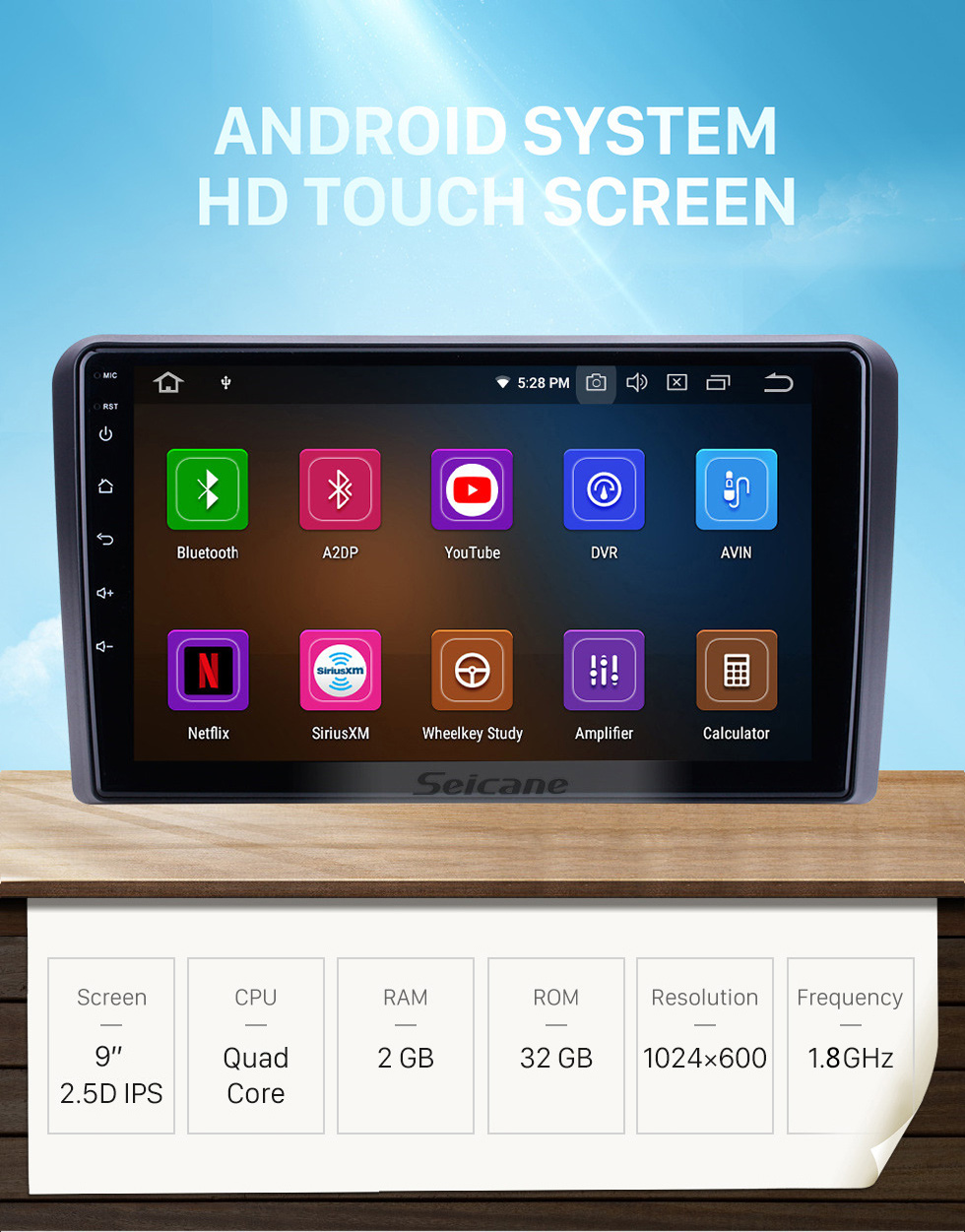 Seicane Android 11.0 для 2008 2009 2010 2011 2012 Audi A3 Radio 9-дюймовый GPS-навигатор с сенсорным экраном HD Carplay Поддержка Bluetooth Цифровое ТВ Seicane Android 11.0 для 2008 2009 2010 2011 2012 Audi A3 Radio 9-дюймовый GPS-навигатор с сенсорным экраном HD Carplay Поддержка Bluetooth Цифровое ТВ
