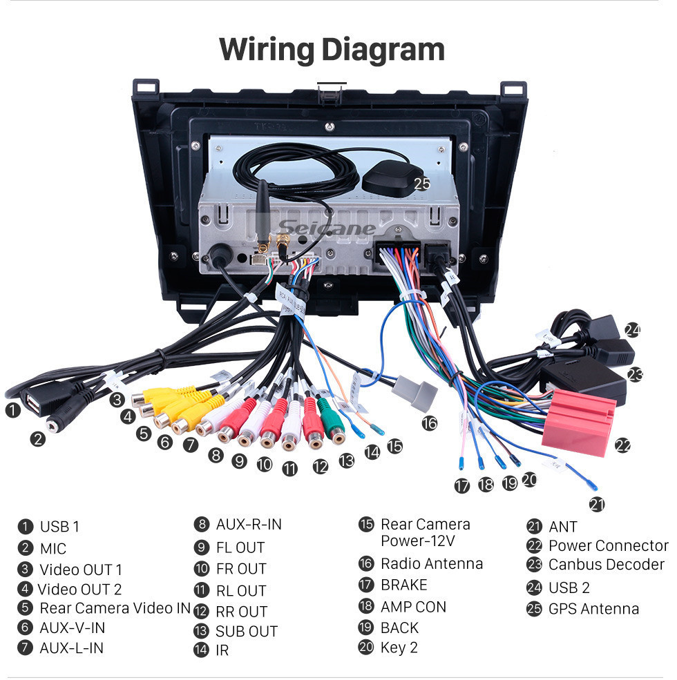 Seicane Radio de navegación GPS de 9 pulgadas Android 11.0 para 2008-2015 MAZDA 6 Ruiyi / Ultra con sistema de audio Bluetooth 3G WIFI USB 1080P Espejo Enlace compatible OBD2 CD Reproductor de DVD