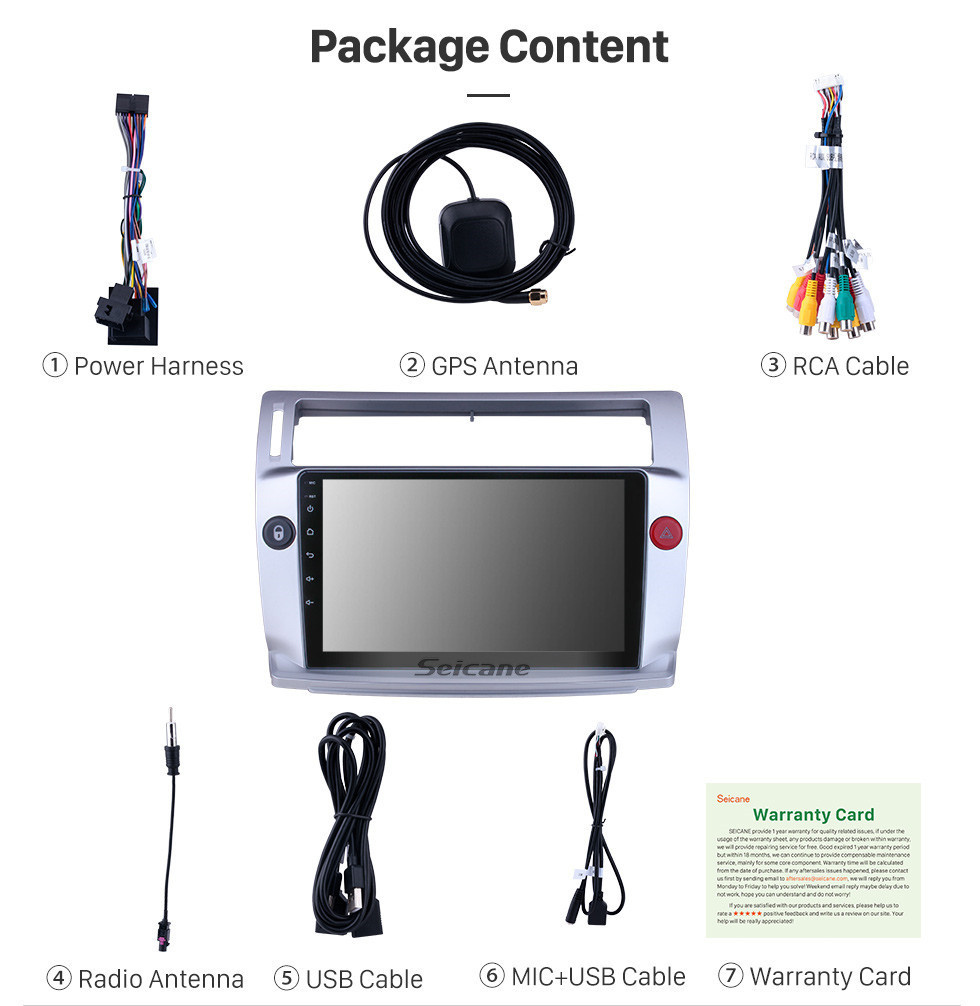 Seicane 9 polegadas Para 2009 Citroen Old C-Quatre Radio Android 11.0 Sistema de Navegação GPS Bluetooth HD Touchscreen Suporte para TV Digital TV Seicane 9 polegadas Para 2009 Citroen Old C-Quatre Radio Android 11.0 Sistema de Navegação GPS Bluetooth HD Touchscreen Suporte para TV Digital TV