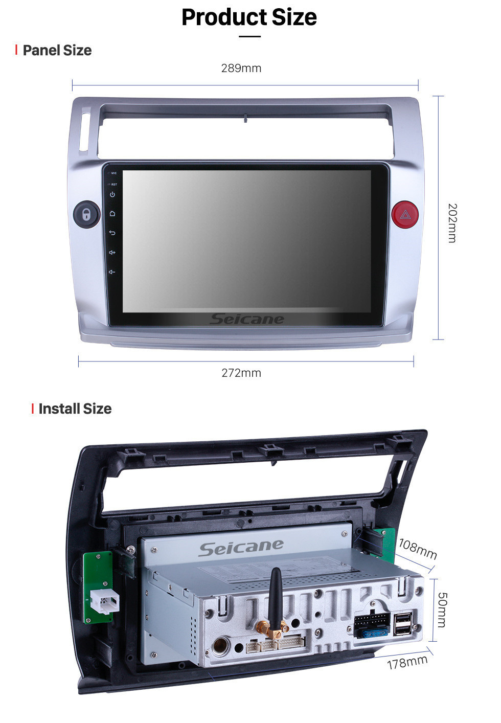 Seicane 9 polegadas Para 2009 Citroen Old C-Quatre Radio Android 11.0 Sistema de Navegação GPS Bluetooth HD Touchscreen Suporte para TV Digital TV Seicane 9 polegadas Para 2009 Citroen Old C-Quatre Radio Android 11.0 Sistema de Navegação GPS Bluetooth HD Touchscreen Suporte para TV Digital TV