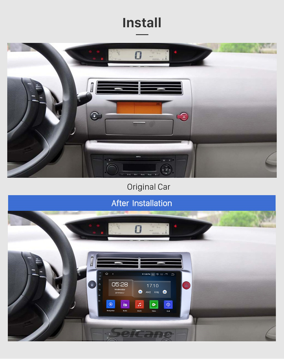 Seicane 9 polegadas Para 2009 Citroen Old C-Quatre Radio Android 11.0 Sistema de Navegação GPS Bluetooth HD Touchscreen Suporte para TV Digital TV Seicane 9 polegadas Para 2009 Citroen Old C-Quatre Radio Android 11.0 Sistema de Navegação GPS Bluetooth HD Touchscreen Suporte para TV Digital TV