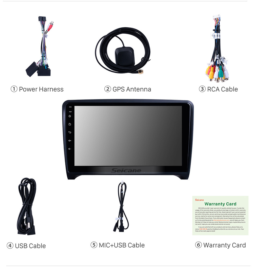 Seicane OEM 9 inch Android 11.0 for 2006-2011 2012 2013 Audi TT Radio with Bluetooth WIFI HD Touchscreen GPS Navigation System Carplay support DSP