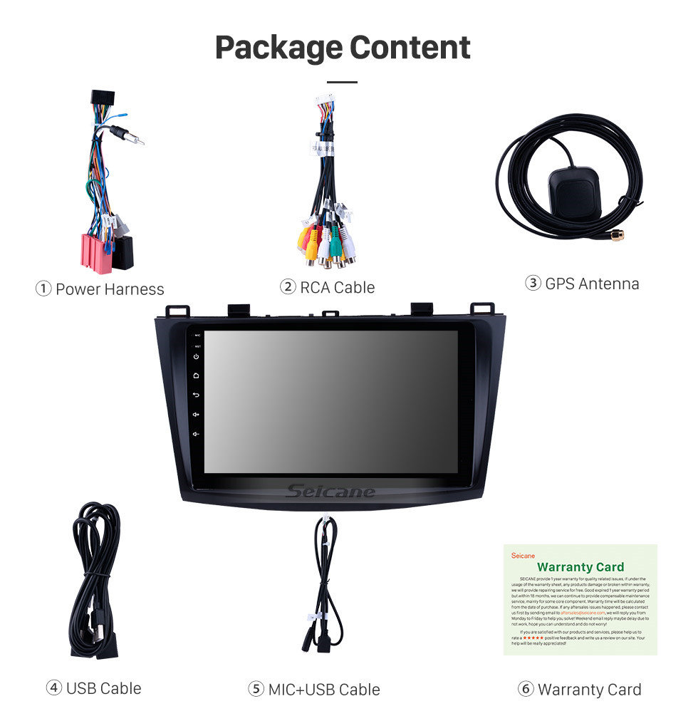 Seicane 9 inch Android 9.0 GPS Radio navigation for 2009-2012 Mazda 3 Axela HD Touchscreen 1080P Steering Wheel Control 3G WIFI OBD2 Mirror link Bluetooth Rearview Camera Seicane 9 inch Android 9.0 GPS Radio navigation for 2009-2012 Mazda 3 Axela HD Touchscreen 1080P Steering Wheel Control 3G WIFI OBD2 Mirror link Bluetooth Rearview Camera