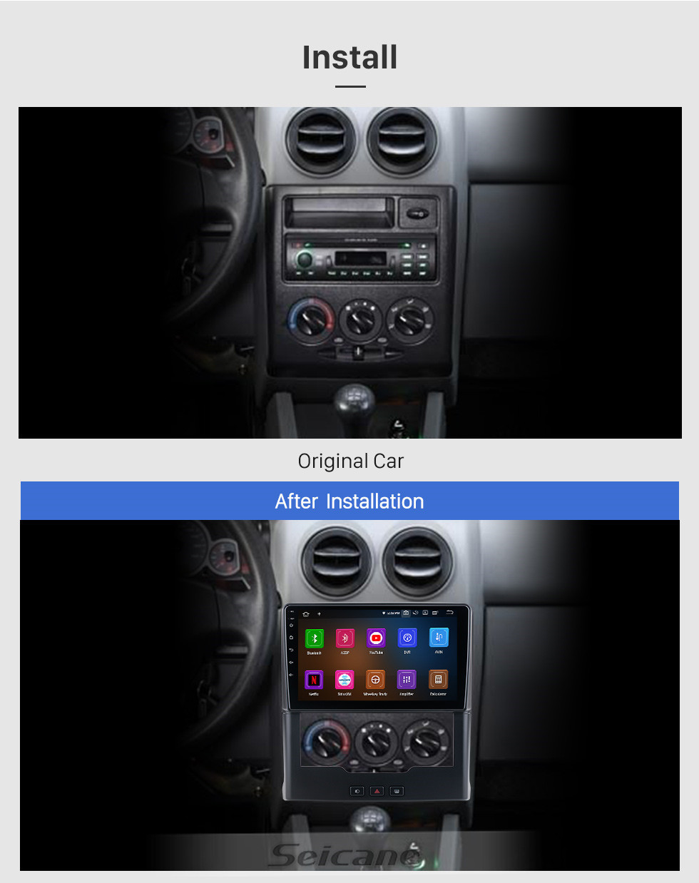 Seicane OEM Android 11.0 для 2019 SAIPA Pride Radio с Bluetooth 9-дюймовый сенсорный HD-экран Система GPS-навигации Поддержка Carplay DSP