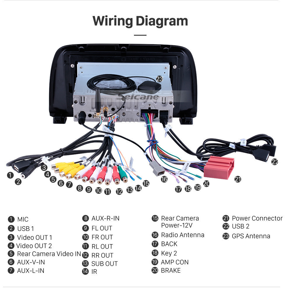 Seicane 9 pouces OEM Android 11.0 Système de navigation GPS Radio pour 2012 2013 2014 2015 MAZDA CX-5 avec écran tactile capacitif Bluetooth TPMS DVR OBD II Caméra arrière AUX 3G WiFi HD 1080P Vidéo Appui-tête moniteur Contrôle USB SD