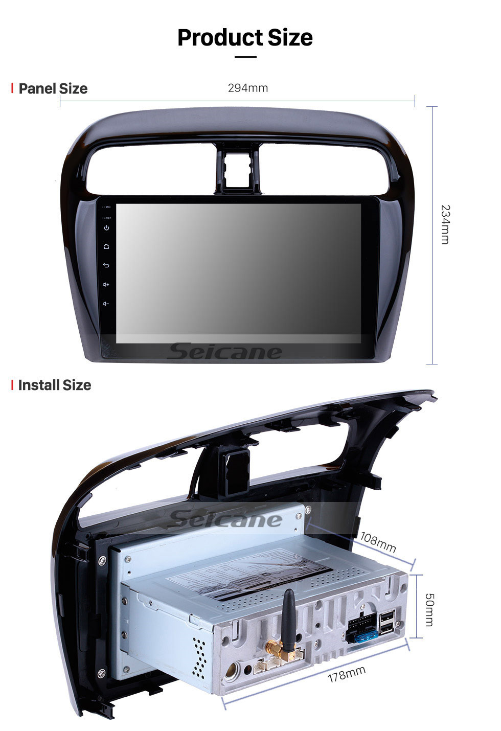 Seicane 2012-2018 Mitsubishi Mirage 9 inch Android 9.0 GPS Navigation Full Touch Screen WiFi FM Radio USB Carplay Bluetooth SWC OBD2 Backup Camera DVR DAB Seicane 2012-2018 Mitsubishi Mirage 9 inch Android 9.0 GPS Navigation Full Touch Screen WiFi FM Radio USB Carplay Bluetooth SWC OBD2 Backup Camera DVR DAB