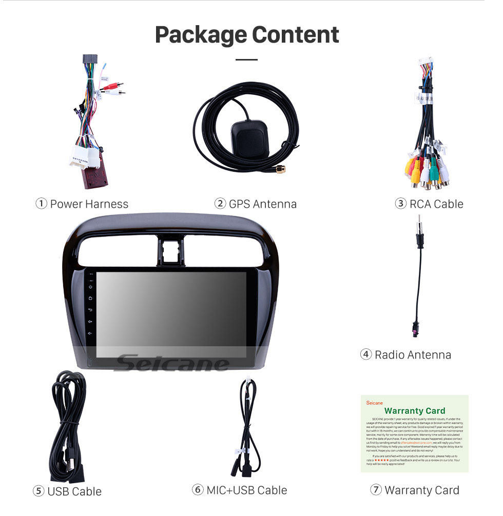 Seicane 2012-2018 Mitsubishi Mirage 9 inch Android 9.0 GPS Navigation Full Touch Screen WiFi FM Radio USB Carplay Bluetooth SWC OBD2 Backup Camera DVR DAB Seicane 2012-2018 Mitsubishi Mirage 9 inch Android 9.0 GPS Navigation Full Touch Screen WiFi FM Radio USB Carplay Bluetooth SWC OBD2 Backup Camera DVR DAB