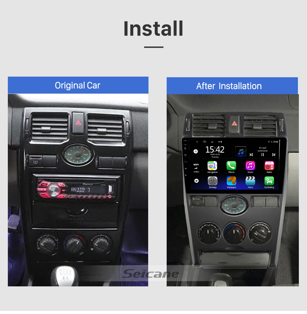 Seicane Pour 2004 TOYOTA ESTIMA/PREVIA/ACR30 Radio Android 10.0 HD Écran tactile 9 pouces Système de navigation GPS avec prise en charge Bluetooth Carplay DVR