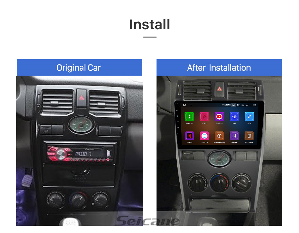 Seicane OEM Android 11.0 pour 2001-2011 Mercedes Benz SL R230 SL350 SL500 SL55 SL600 SL65 Radio avec Bluetooth 9 pouces HD Écran tactile Système de navigation GPS Carplay support DSP