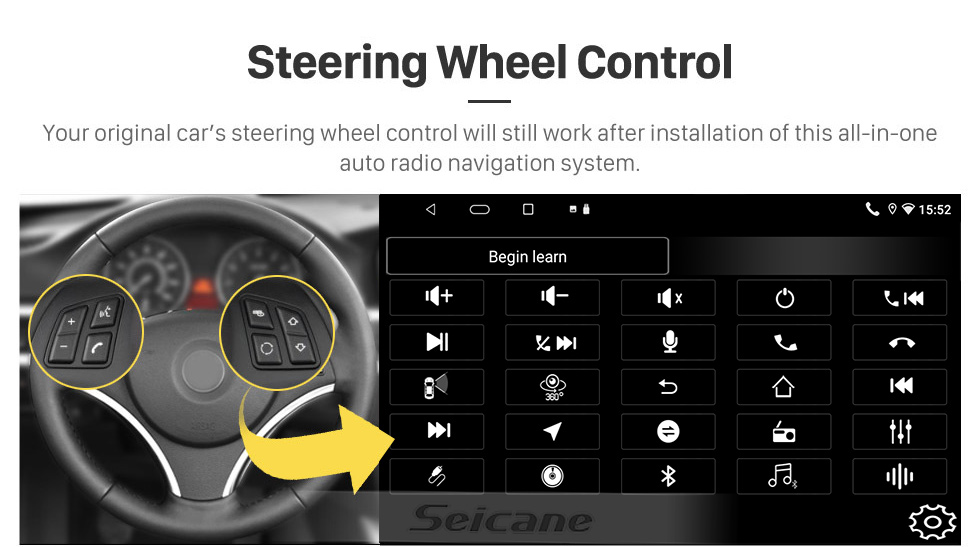 Seicane Écran tactile Android 12.0 HD de 9 pouces pour Ford Mustang 2015-2018 Système de navigation GPS à radio basse avec prise en charge WIFI Bluetooth Commande au volant Carplay DVR OBD 2
