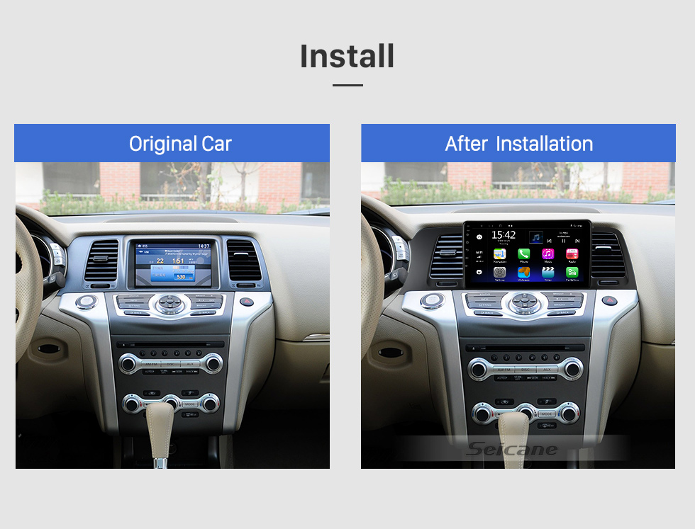 Seicane Android 10.0 HD Touchscreen de 9 polegadas para 2011-2014 NISSAN MURANO LHD Rádio Sistema de navegação GPS com suporte para Bluetooth Câmera traseira Carplay