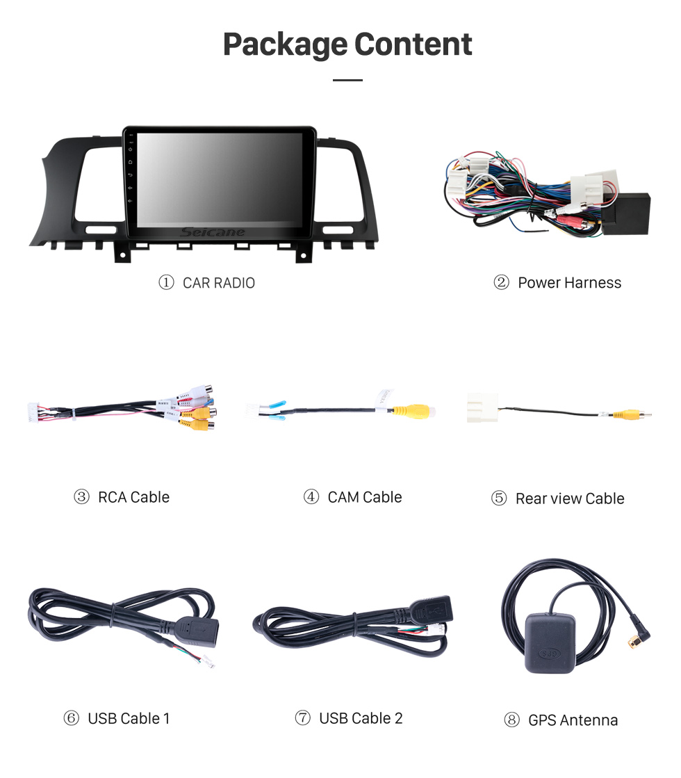 Seicane Android 10.0 HD Écran tactile 9 pouces pour 2011-2014 NISSAN MURANO LHD Radio Système de navigation GPS avec prise en charge Bluetooth Caméra arrière Carplay