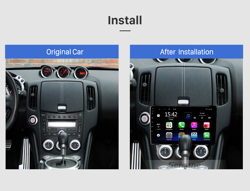 Seicane OEM 9 pouces Android 10.0 pour 2009-2012 NISSAN 370Z Radio Système de navigation GPS avec écran tactile HD Prise en charge Bluetooth Carplay OBD2 DVR TPMS