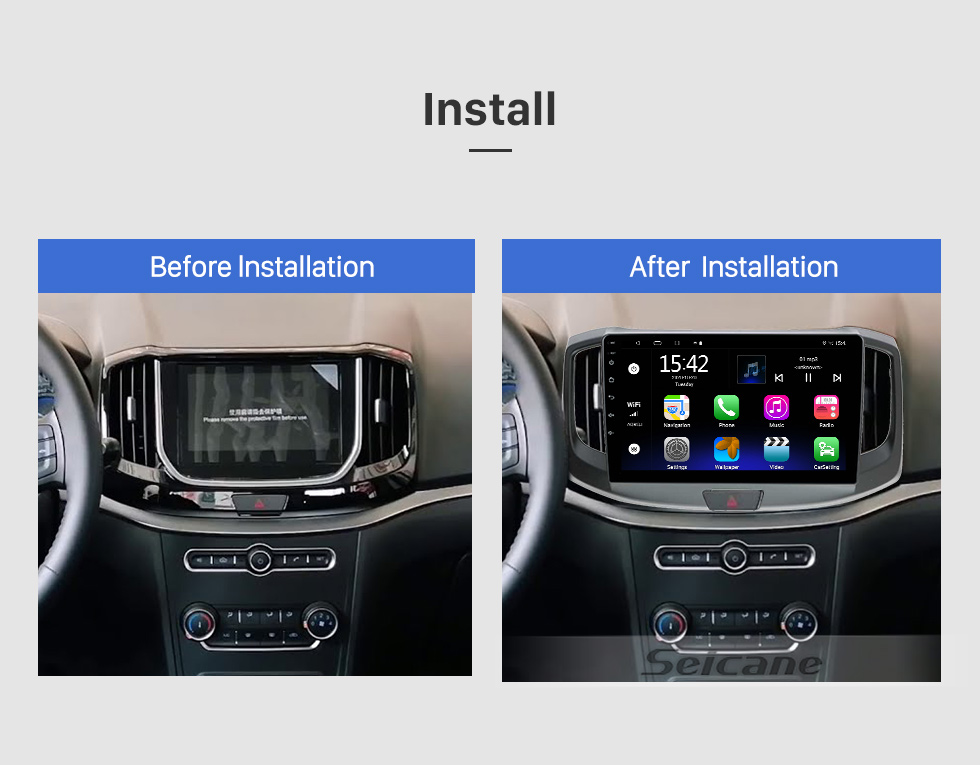 Seicane 9-дюймовый Android 10.0 для FIAT DUCATO 2011+ GPS-навигация Радио с Bluetooth HD Сенсорный экран Поддержка WIFI TPMS DVR Carplay Камера заднего вида DAB+