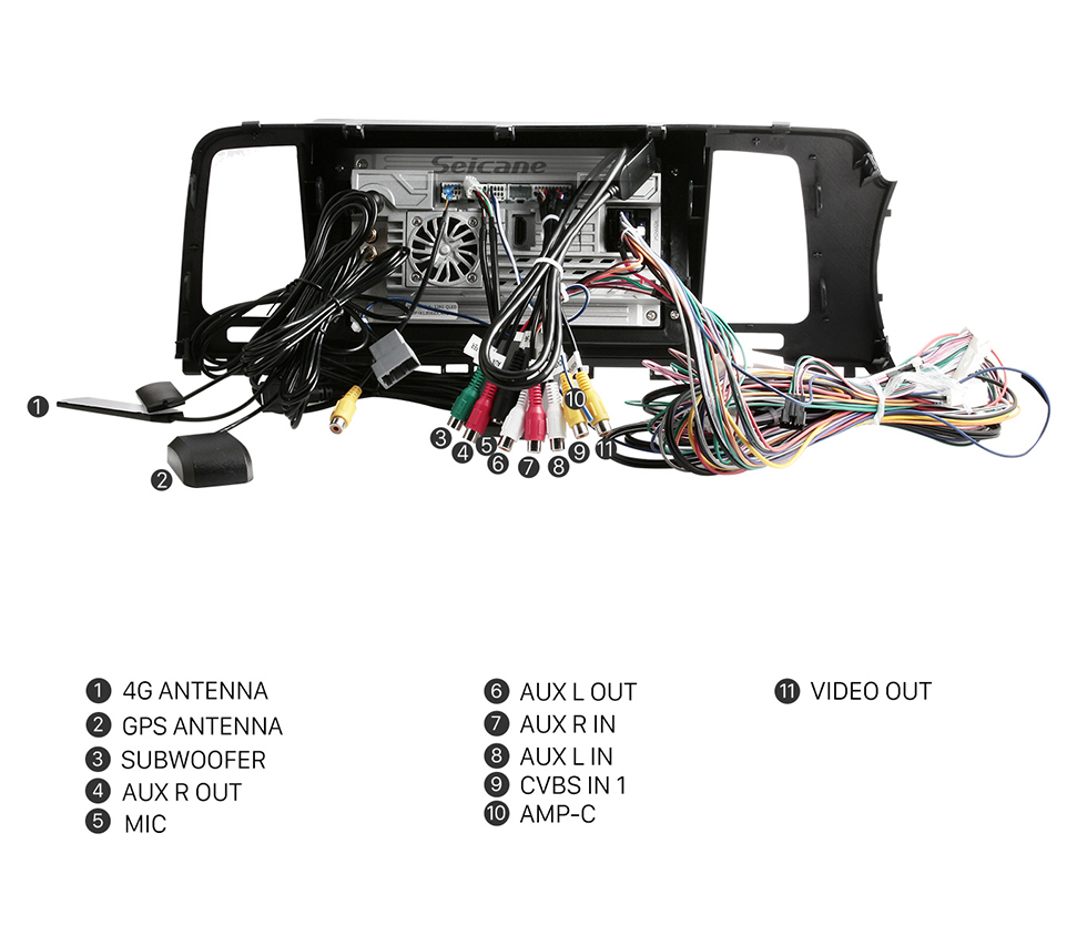 Seicane 2013-2018 Toyota RAV4 Conduite à gauche Android 12.0 9 pouces Navigation GPS HD Écran tactile Radio WIFI Bluetooth USB Prise en charge AUX Lecteur DVD SWC 1080P Caméra de recul OBD TPMS Carplay