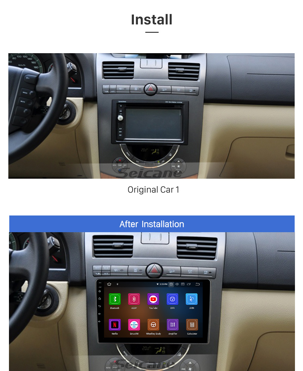 Seicane Para 2001 2002-2005 Mitsubishi Airtrek / Outlander Radio 10.1 pulgadas Android 11.0 HD Pantalla táctil Bluetooth con sistema de navegación GPS Soporte Carplay Cámara de respaldo