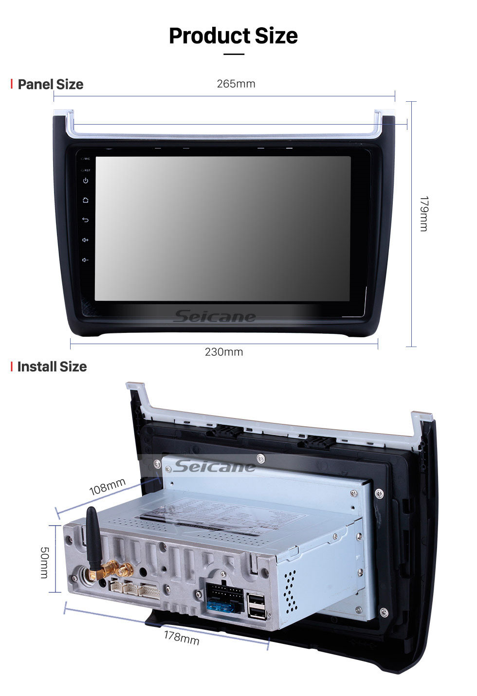 Seicane 2012-2015 VW Volkswagen POLO 9 inch Android 9.0 HD 1024*600 Touchscreen Radio GPS Navigation Bluetooth Music Audio USB WIFI 1080P Mirror link Backup Camera SWC Carplay Seicane 2012-2015 VW Volkswagen POLO 9 inch Android 9.0 HD 1024*600 Touchscreen Radio GPS Navigation Bluetooth Music Audio USB WIFI 1080P Mirror link Backup Camera SWC Carplay