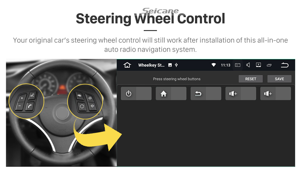 Seicane 10,1 pouces Android 11.0 pour 2014-2019 SUZUKI WAGON R Radio de navigation GPS avec Bluetooth HD Écran tactile Prise en charge WIFI TPMS DVR Carplay Caméra de recul DAB +