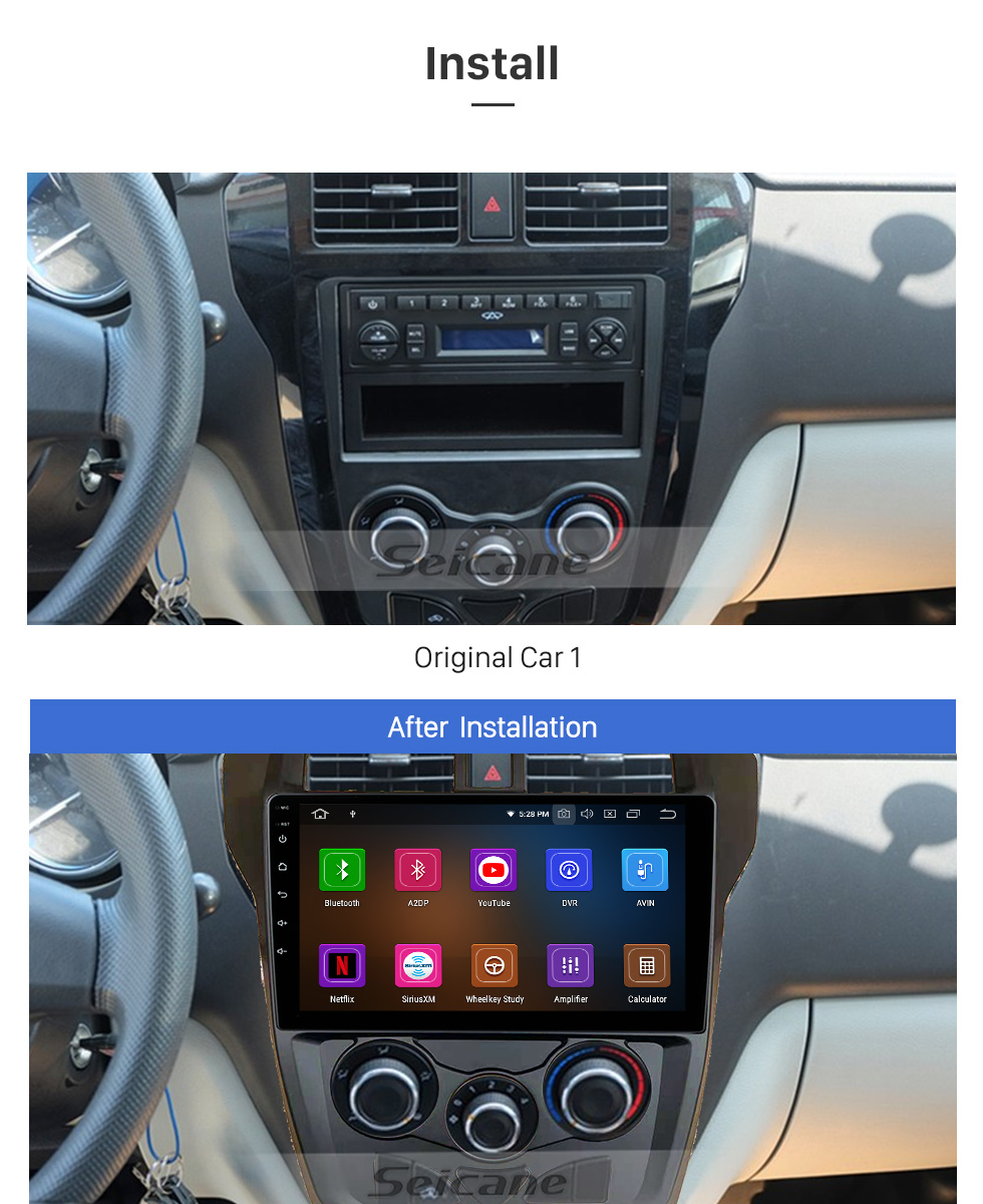 Seicane Android 11.0 For 2016 KARRY YOYO Radio 10.1 inch GPS Navigation System with Bluetooth HD Touchscreen Carplay support SWC
