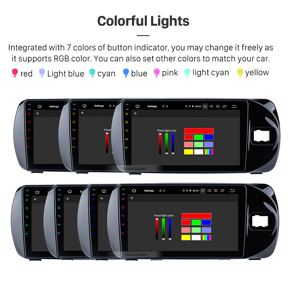 Seicane Andriod 11.0 HD Touchscreeen de 9 polegadas 2015-2020 Toyota Vitz Dirigindo à direita GPS do carro Navigatin com suporte ao sistema Bluetooth Carplay