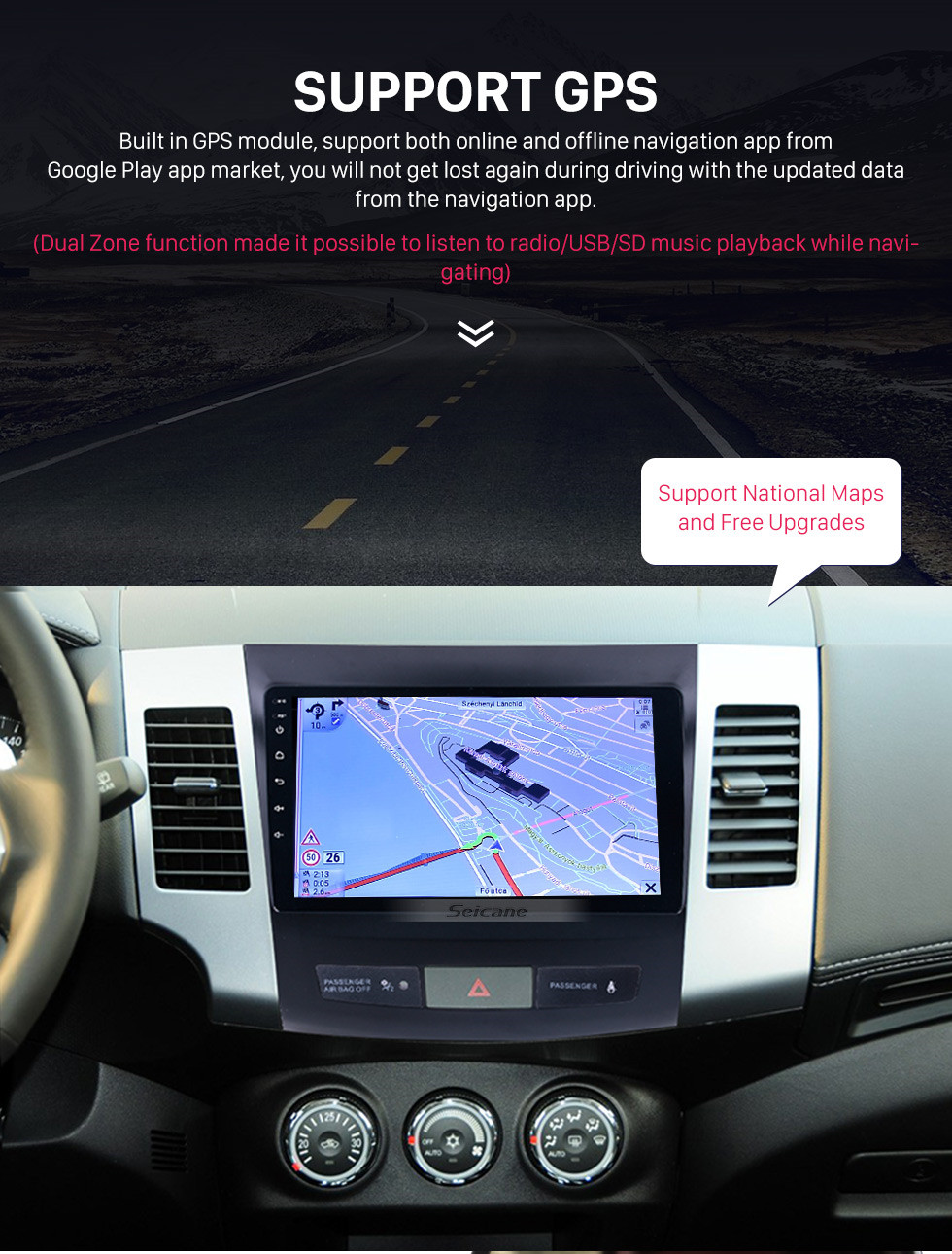 Seicane 2006-2014 MITSUBISHI Outlander 9 inch Touch Screen Android 10.0 Radio Bluetooth GPS Navigation system with WIFI support OBD2 DVR Backup camera TV USB Mirror link Seicane 2006-2014 MITSUBISHI Outlander 9 inch Touch Screen Android 10.0 Radio Bluetooth GPS Navigation system with WIFI support OBD2 DVR Backup camera TV USB Mirror link
