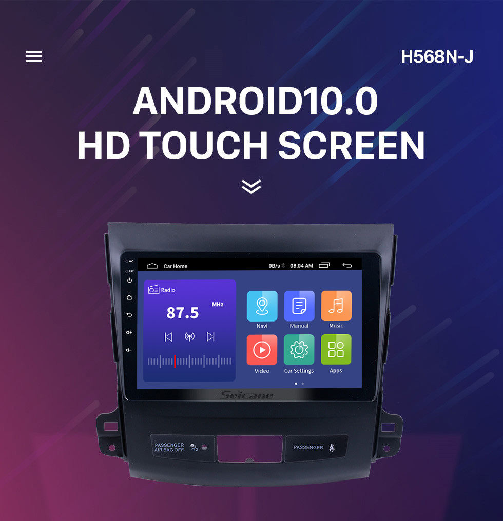Seicane 2006-2014 MITSUBISHI Outlander 9 inch Touch Screen Android 10.0 Radio Bluetooth GPS Navigation system with WIFI support OBD2 DVR Backup camera TV USB Mirror link Seicane 2006-2014 MITSUBISHI Outlander 9 inch Touch Screen Android 10.0 Radio Bluetooth GPS Navigation system with WIFI support OBD2 DVR Backup camera TV USB Mirror link