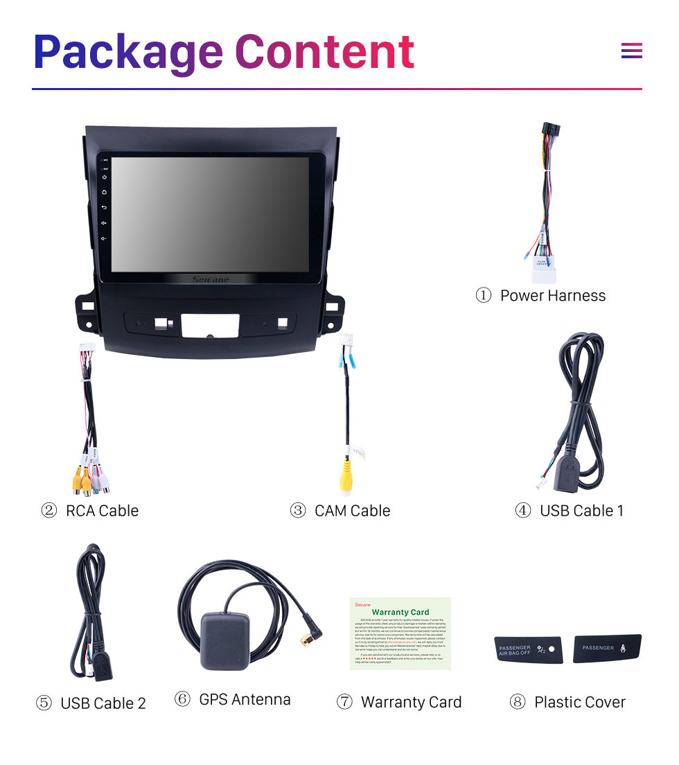 Seicane 2006-2014 MITSUBISHI Outlander 9 inch Touch Screen Android 10.0 Radio Bluetooth GPS Navigation system with WIFI support OBD2 DVR Backup camera TV USB Mirror link Seicane 2006-2014 MITSUBISHI Outlander 9 inch Touch Screen Android 10.0 Radio Bluetooth GPS Navigation system with WIFI support OBD2 DVR Backup camera TV USB Mirror link