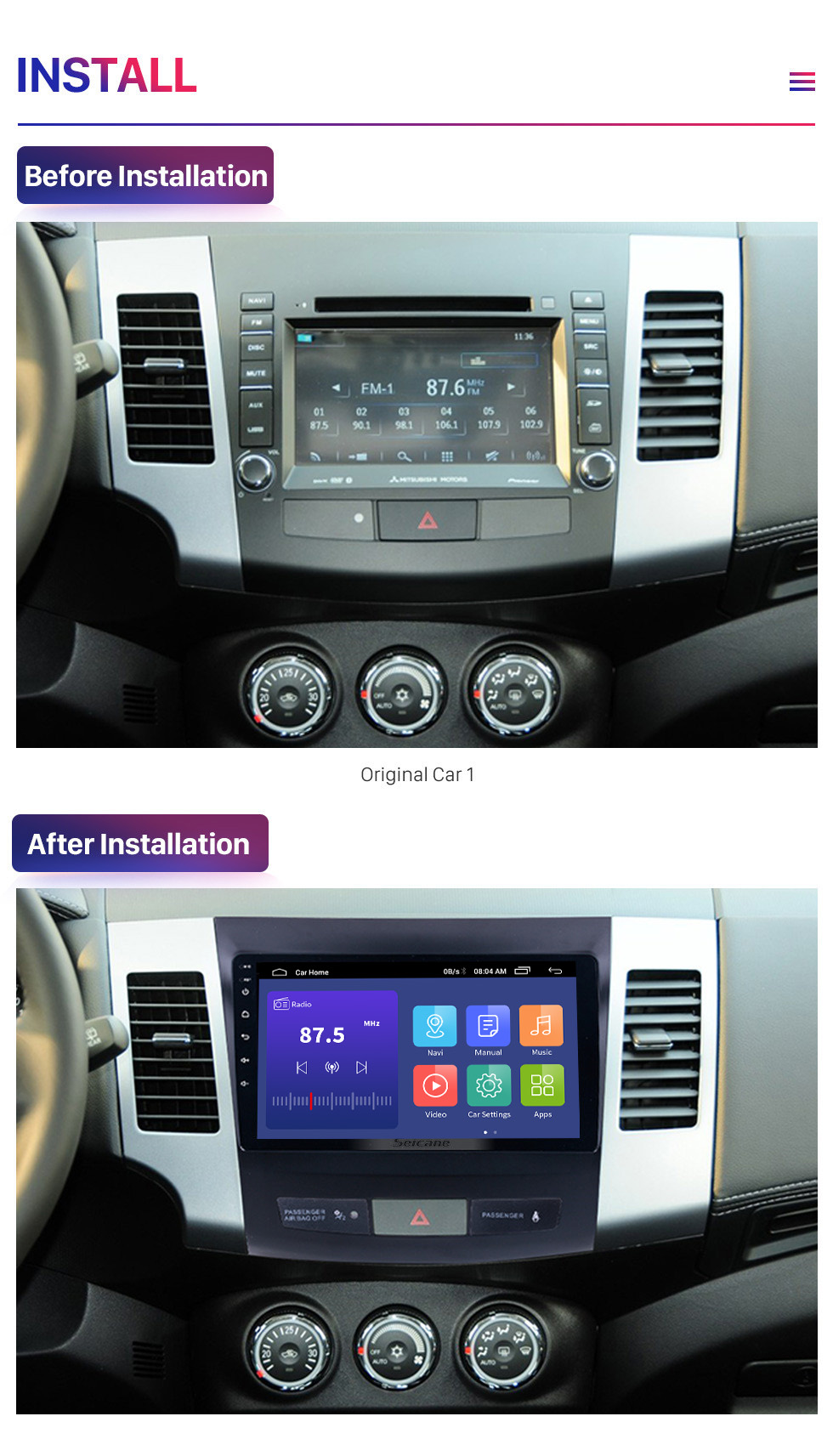 emparedado Desde Lectura cuidadosa 2006-2014 MITSUBISHI Outlander Pantalla táctil de 9 pulgadas Android 10.0 Radio Bluetooth Sistema de navegación GPS con soporte WIFI OBD2 DVR Cámara de respaldo TV Enlace de espejo USB emparedado Desde Lectura cuidadosa 2006-2014 MITSUBISHI Outlander Pantalla táctil de 9 pulgadas Android 10.0 Radio Bluetooth Sistema de navegación GPS con soporte WIFI OBD2 DVR Cámara de respaldo TV Enlace de espejo USB