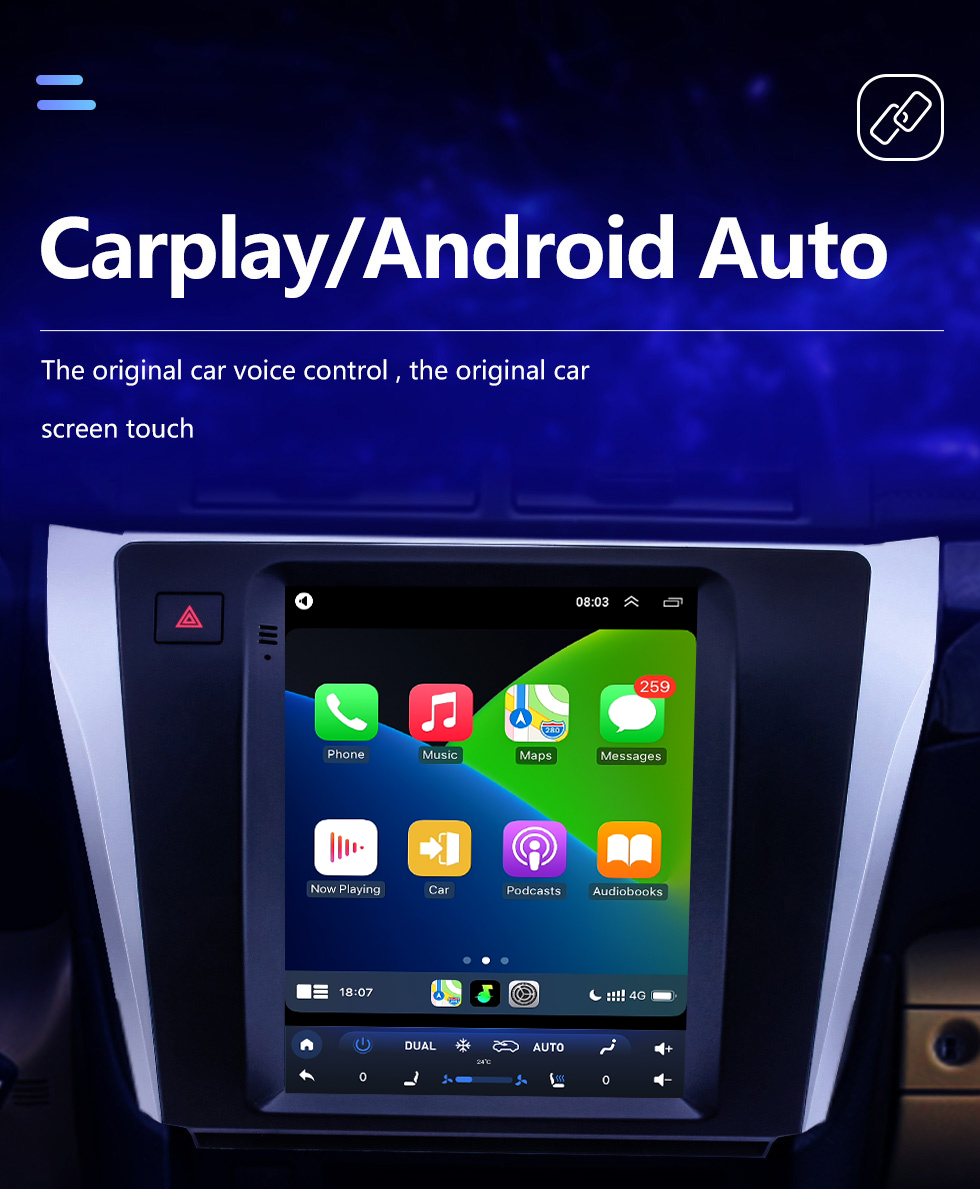 Seicane Rádio de navegação gps android 10.0 de 9,7 polegadas para 2015-2017 toyota camry com hd touchscreen bluetooth aux suporte carplay obd2