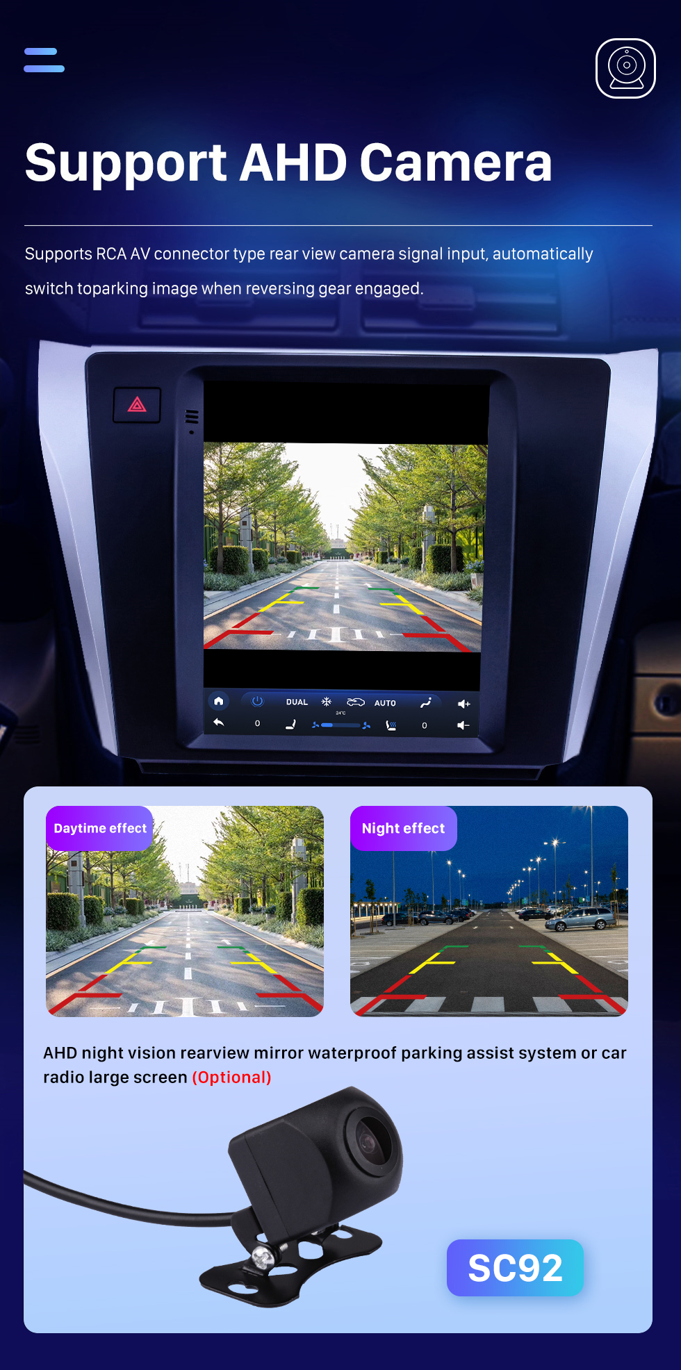 Seicane 9,7 Zoll Android 10.0 GPS Navigationsradio für 2015-2017 Toyota Camry mit HD Touchscreen Bluetooth AUX Unterstützung Carplay OBD2