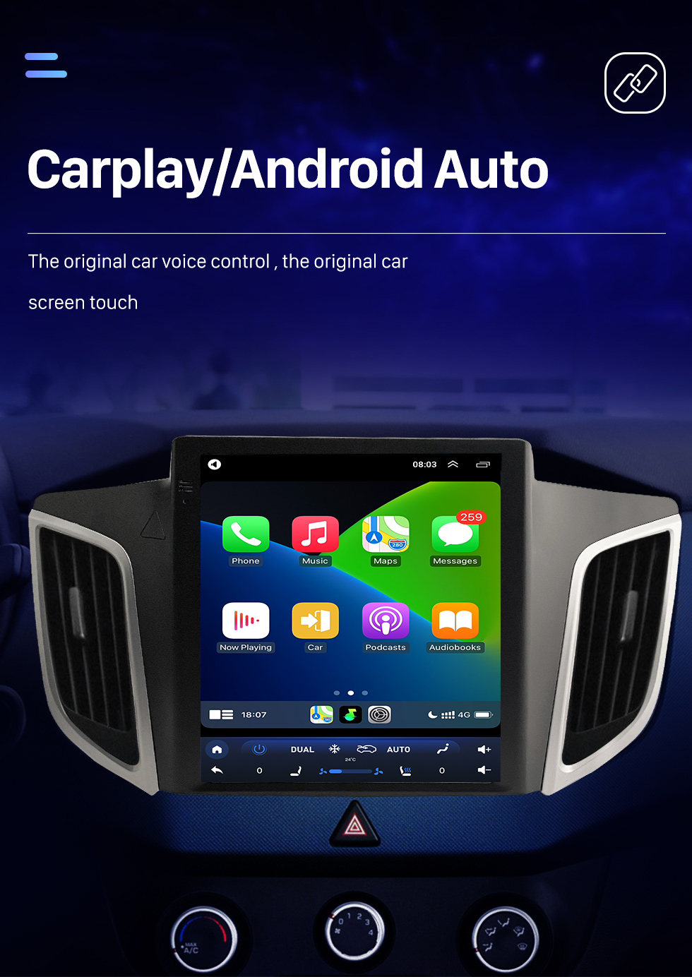 Seicane 9.7 pulgadas Android 10.0 HD Radio con pantalla táctil para 2014 2015 Hyundai IX25 Bluetooth Sistema de navegación GPS Wifi música USB AUX soporte DVR Reproductor de DVD OBD2 SWC Cámara de visión trasera