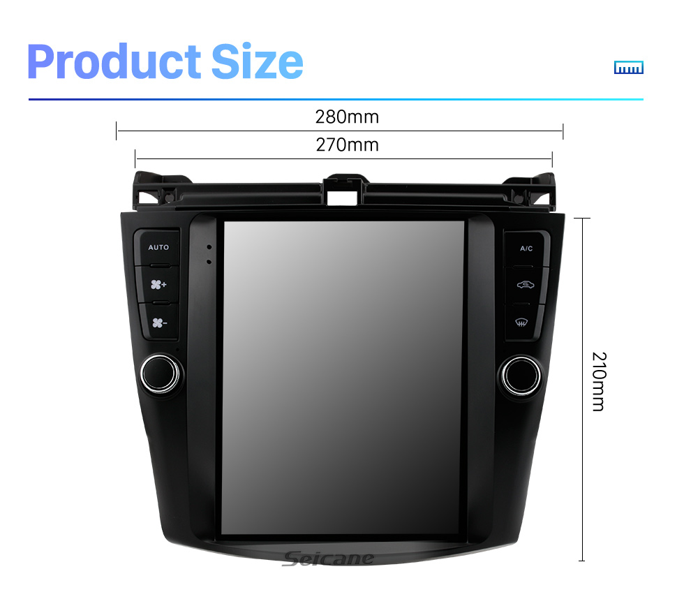 Seicane HD-Touchscreen 9,7 Zoll Android 10.0 Aftermarket GPS-Navigationsradio für 2003-2007 Honda Accord 7 mit Bluetooth-Telefon AUX FM-Lenkradsteuerung unterstützt DVD 1080P Video OBD2