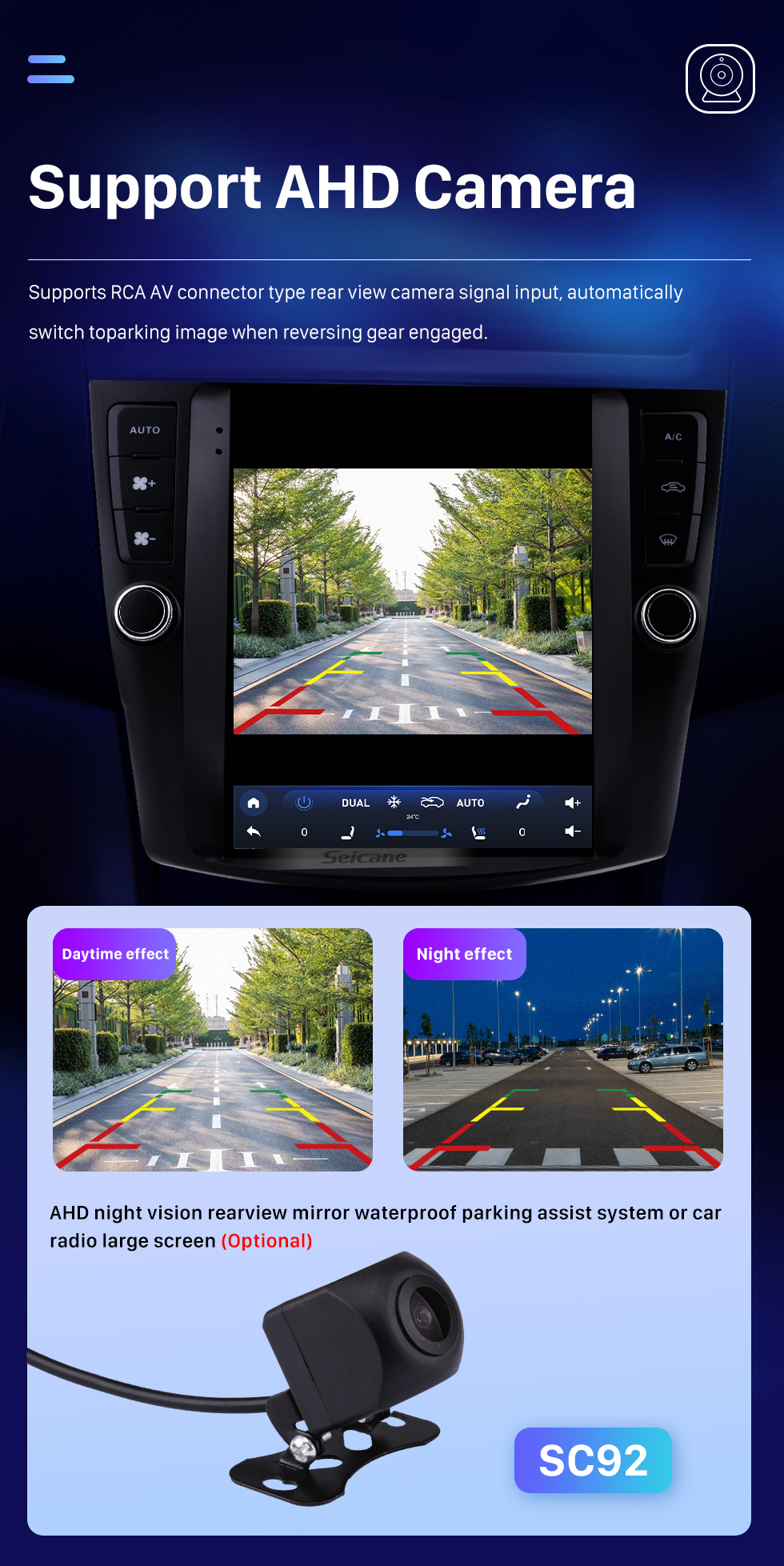 Seicane HD-Touchscreen 9,7 Zoll Android 10.0 Aftermarket GPS-Navigationsradio für 2003-2007 Honda Accord 7 mit Bluetooth-Telefon AUX FM-Lenkradsteuerung unterstützt DVD 1080P Video OBD2