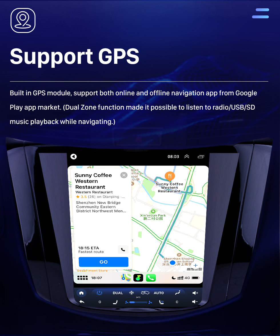 Seicane Écran tactile OEM HD 9,7 pouces Android 10.0 Radio pour 2018 Nissan NAVARA Terra Auto A/C avec système GPS Navi Lien miroir Musique Bluetooth Prise en charge WIFI OBD2 DVR SWC