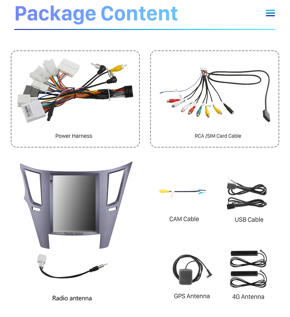 Seicane Radio de rechange Android Tesla carplay pour Subaru Outback 2010 2011 2013 2014 avec navigation GPS Bluetooth Carplay/Android Auto DSP 