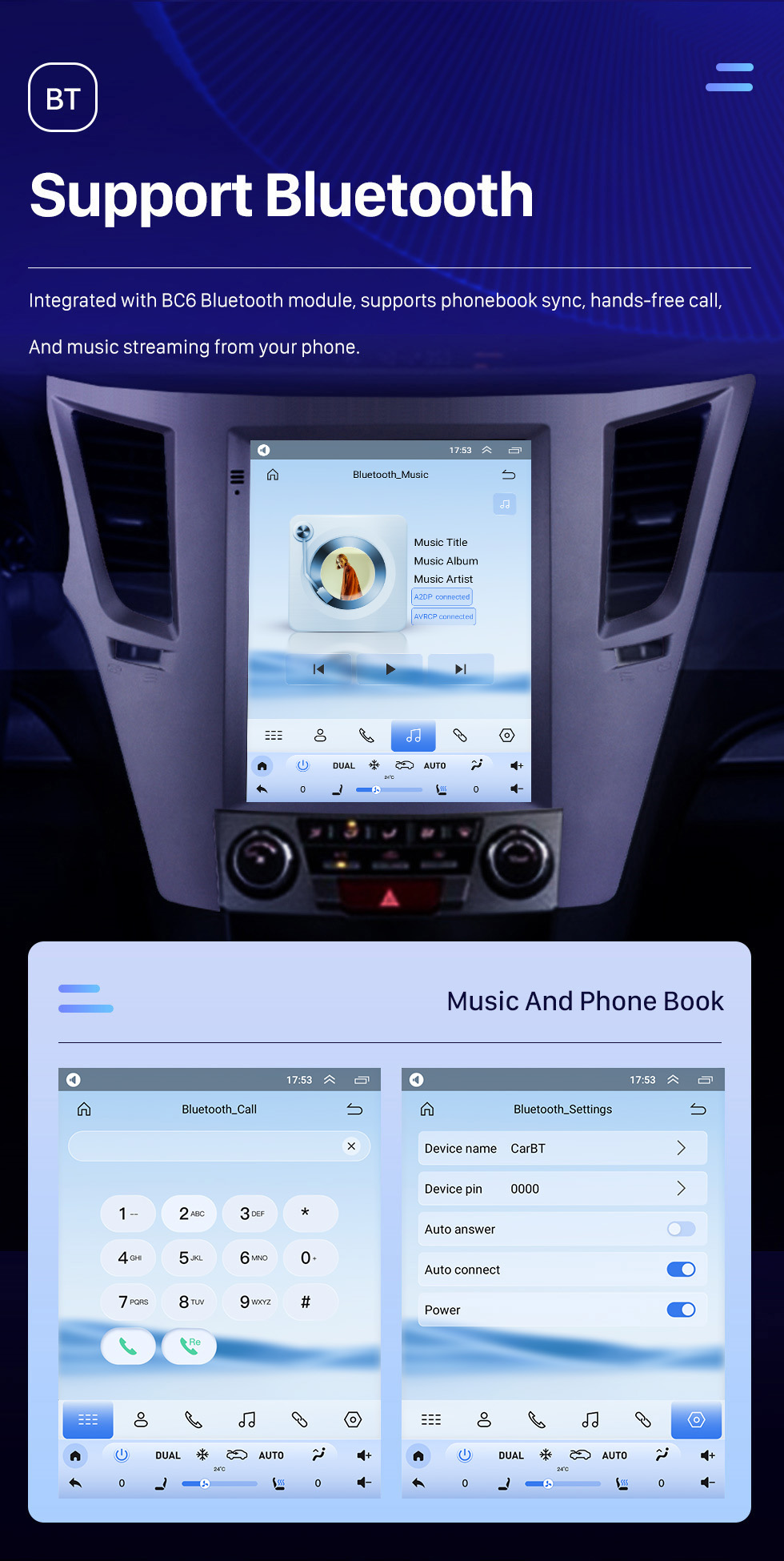 Seicane Tesla Carplay Android Aftermarket-Radio für Subaru Outback 2010 2011 2013 2014 mit Carplay/Android Auto DSP Bluetooth GPS-Navigation 