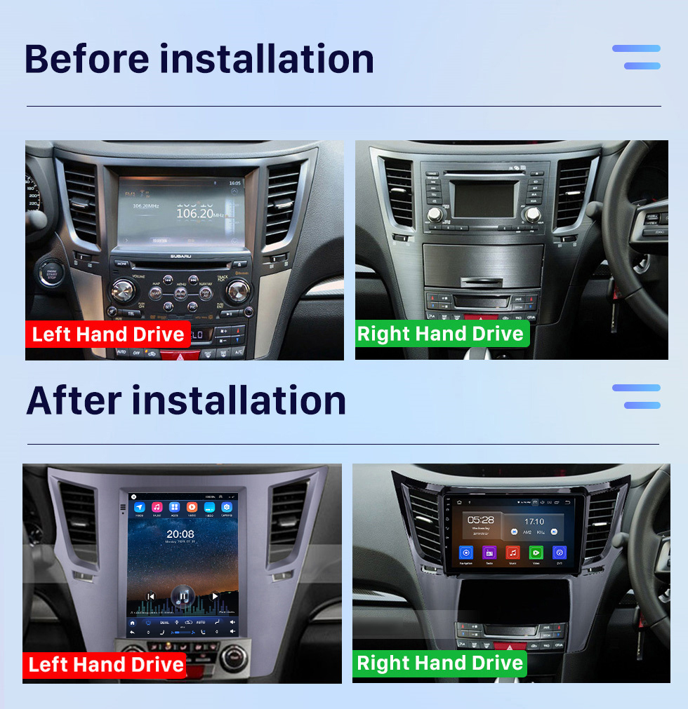 Seicane Aftermarket 9.7 pulgadas carplay Android Radio Estéreo para Subaru Outback LHD (2010-2014) con Carplay / Android Auto DSP Bluetooth Navegación GPS