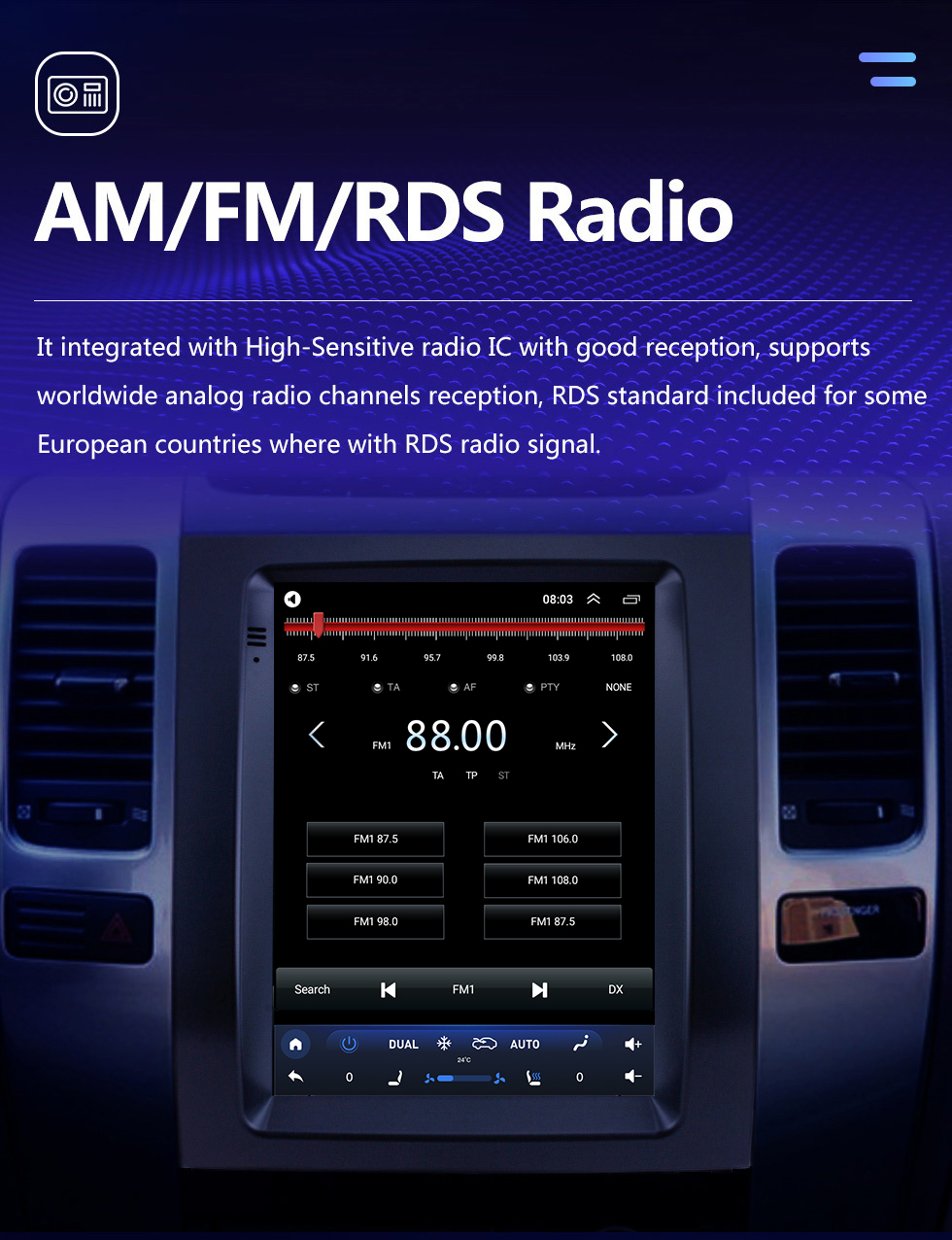 Seicane OEM Android 10.0 10,4 pouces pour 2002-2009 Toyota Prado Lexus GX470 système de navigation radio avec prise en charge de l&amp;#39;écran tactile WIFI Bluetooth HD 1080P Carplay