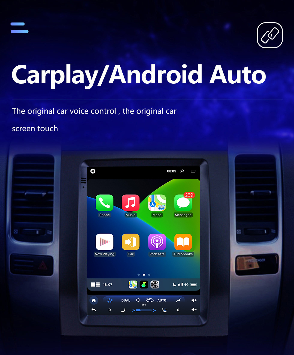 Seicane OEM Android 10.0 10,4 pouces pour 2002-2009 Toyota Prado Lexus GX470 système de navigation radio avec prise en charge de l&amp;#39;écran tactile WIFI Bluetooth HD 1080P Carplay