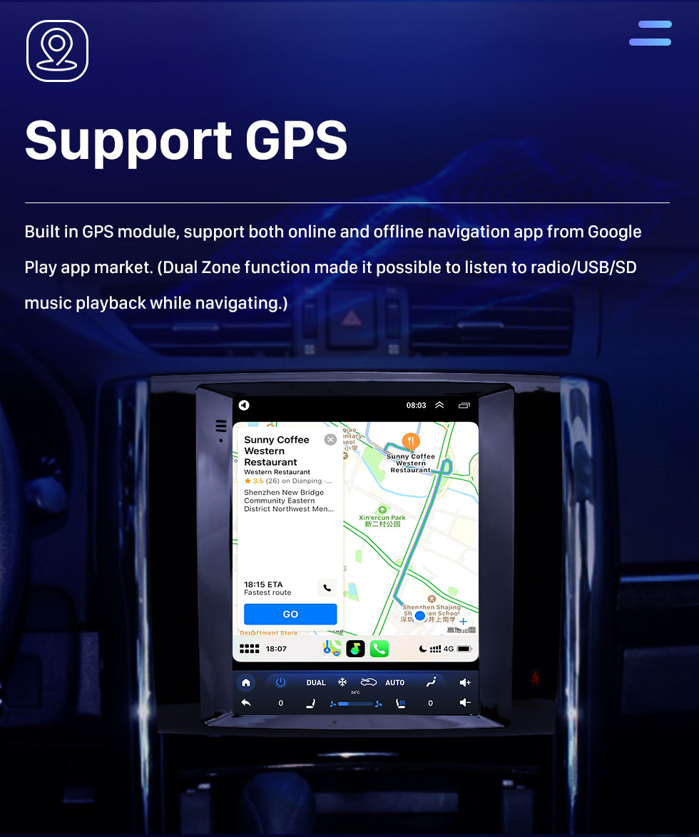 Seicane 9,7 pouces Android 10.0 2013 Radio de navigation GPS Toyota Reiz avec écran tactile HD Prise en charge de la musique Bluetooth Carplay Mirror Link