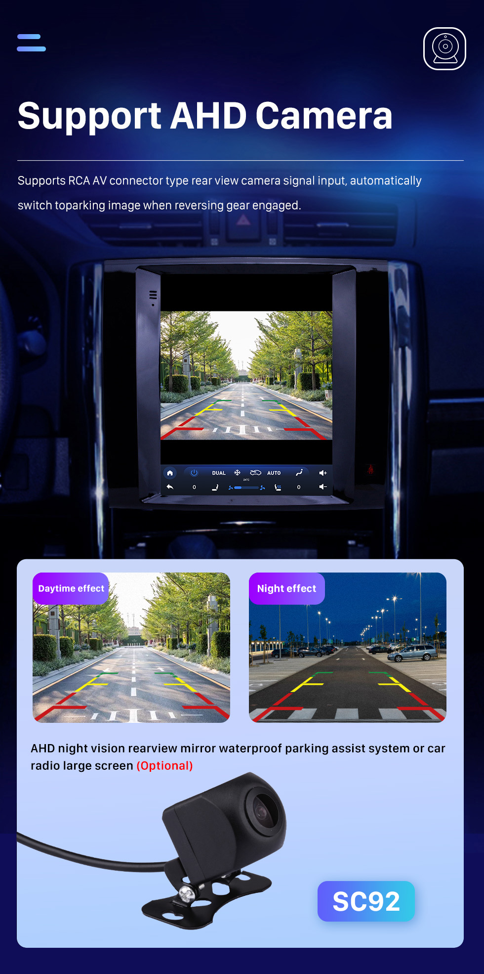 Seicane 9.7 pulgadas Android 10.0 2013 Toyota Reiz Radio de navegación GPS con pantalla táctil HD Soporte de música Bluetooth Carplay Mirror Link