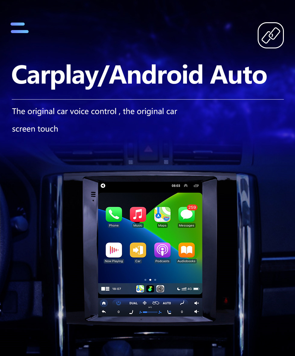 Seicane 9,7 pouces Android 10.0 2013 Radio de navigation GPS Toyota Reiz avec écran tactile HD Prise en charge de la musique Bluetooth Carplay Mirror Link