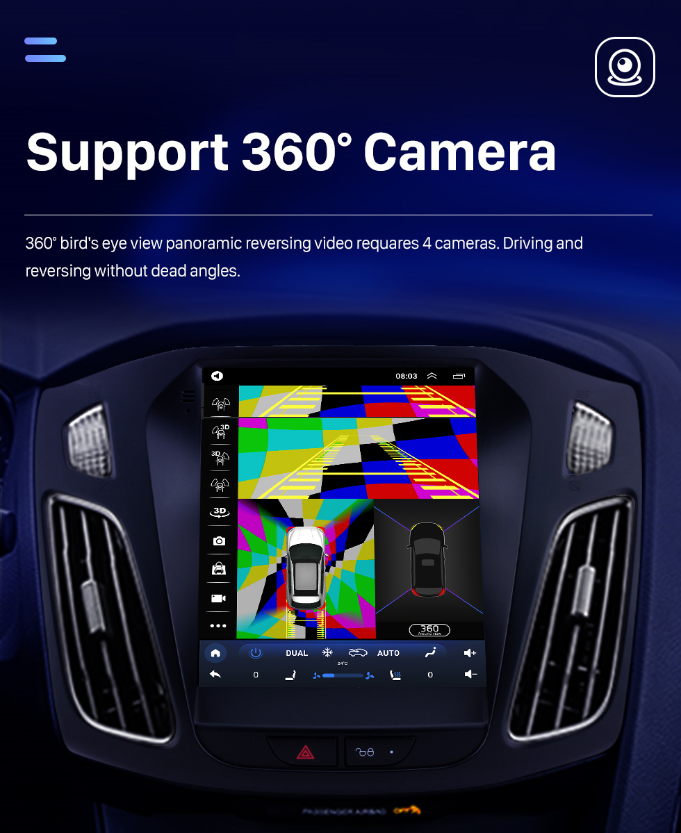 Seicane 9.7 pulgadas estilo Tesla Android 10.0 HD Pantalla táctil para 2012 -2015 Ford Focus Unidad de radio estéreo para automóvil Navegación GPS Soporte Bluetooth Cámara de visión trasera TPMS WIFI OBD2