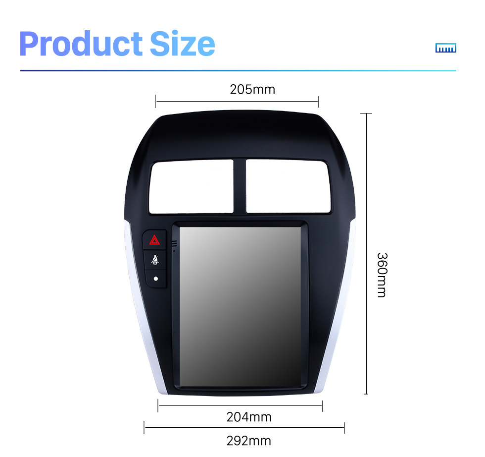 Seicane 9.7 pulgadas 2013-2018 Mitsubishi ASX Android 10.0 Radio Sistema de navegación GPS con 4G WiFi Pantalla táctil TPMS DVR OBD II Cámara trasera AUX Control del volante USB SD Bluetooth HD 1080P Video