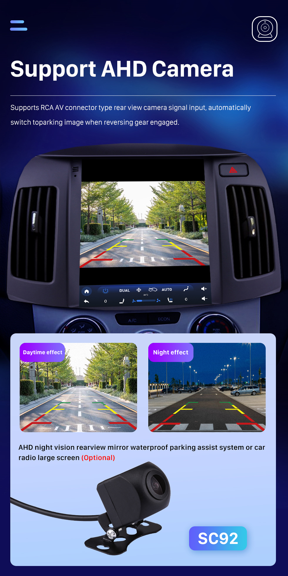 Seicane Écran tactile HD de 9,7 pouces 2008 2009 2010 Hyundai Elantra Android 10.0 Radio Navigation GPS avec Carplay DSP intégré Prise en charge de la musique Bluetooth 4G WIFI Commande au volant