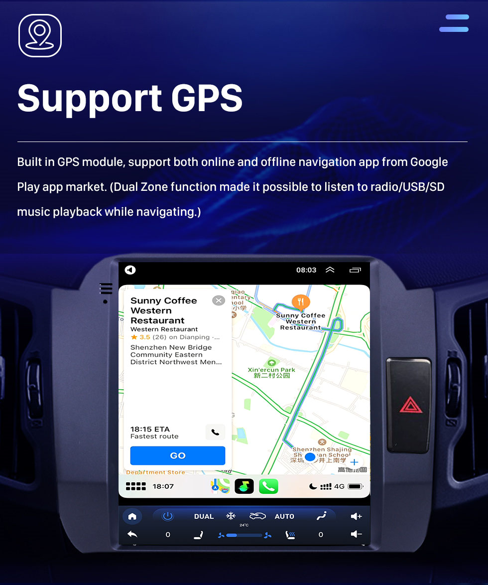 Seicane OEM 9,7 Zoll Auto GPS Radio HD Touchscreen Android 10.0 Stereo für 2011-2017 KIA Sportage R RHD Navigationssystem Bluetooth Wifi Mirror Link USB Unterstützung DVD Player Carplay 4G