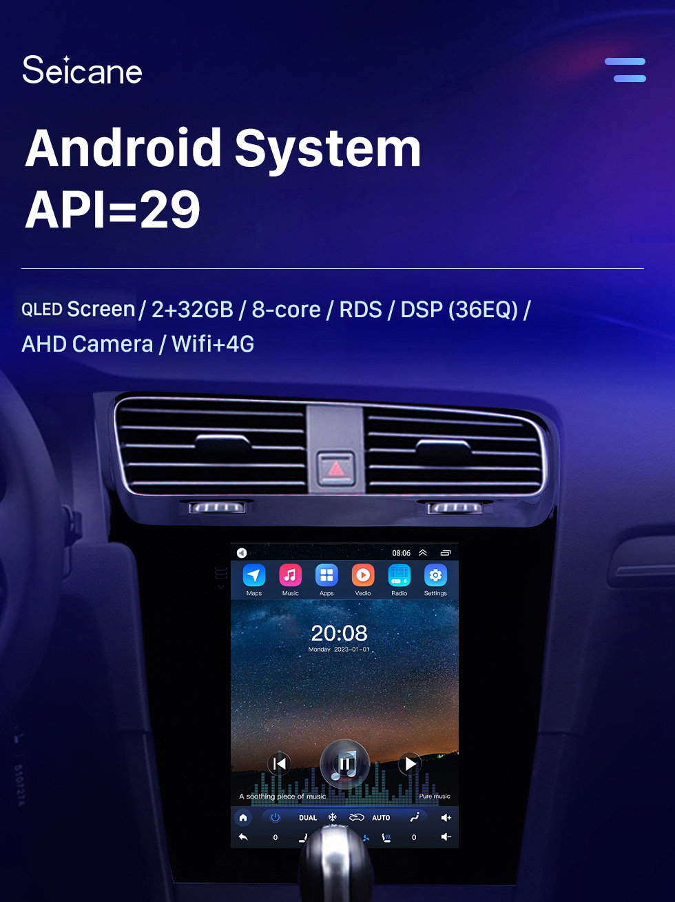 Seicane 9,7 polegadas 2014 2015 2016 2017 2018 VW Volkswagen Golf 7 Android 10.0 Rádio GPS Navegação HD tela sensível ao toque WiFi Bluetooth Música Espelho Link Câmera de Backup Controle de Volante 1080P Vídeo Seicane 9,7 polegadas 2014 2015 2016 2017 2018 VW Volkswagen Golf 7 Android 10.0 Rádio GPS Navegação HD tela sensível ao toque WiFi Bluetooth Música Espelho Link Câmera de Backup Controle de Volante 1080P Vídeo