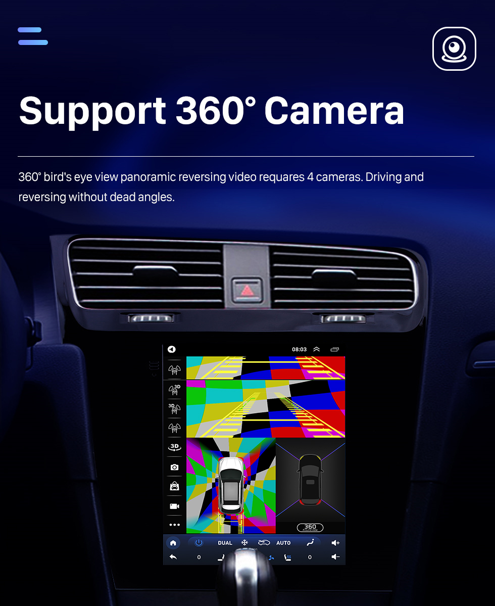 Seicane 9,7-дюймовый 2014 2015 2016 2017 2018 VW Volkswagen Golf 7 Android 10.0 Радио GPS-навигация HD сенсорный экран WiFi Bluetooth Музыка Зеркальная ссылка Резервная камера Управление на руле 1080P Видео