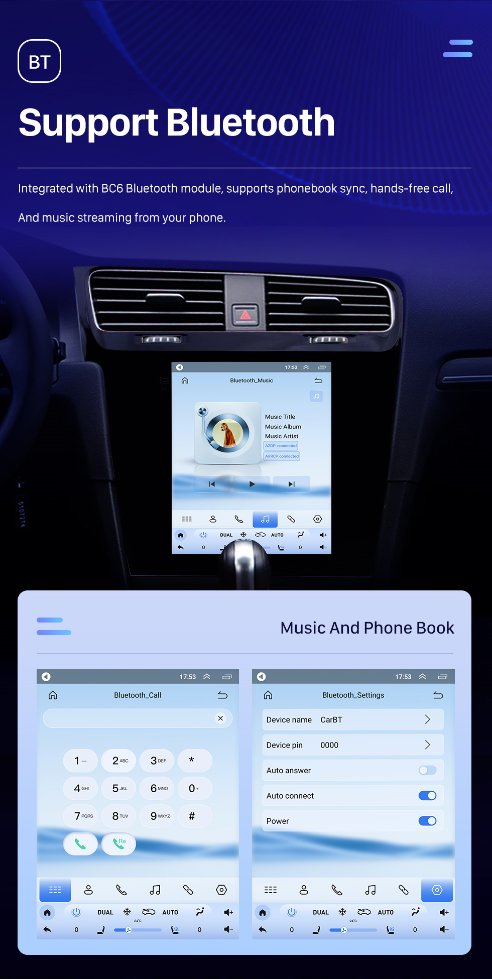 Seicane 9,7 Zoll 2014 2015 2016 2017 2018 VW Volkswagen Golf 7 Android 10.0 Radio GPS Navigation HD Touchscreen WiFi Bluetooth Musik Spiegel Link Rückfahrkamera Lenkradsteuerung 1080P Video